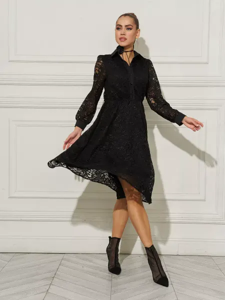 STEF&VANS Fashion Черное кружевное платье на торжество