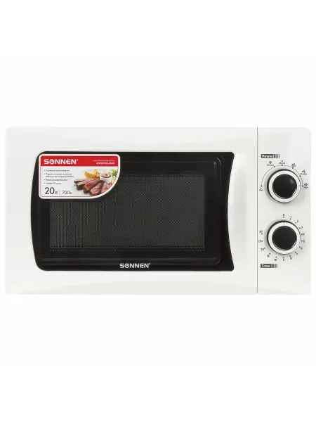 SONNEN Микроволновая печь Mw2070h-6mw, 20 л, 700 Вт