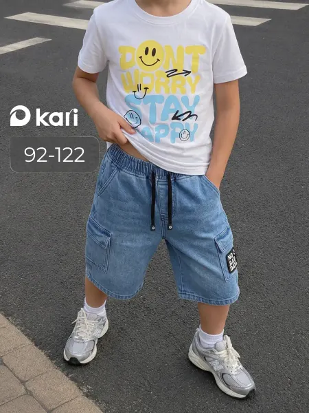 KariKids Джинсовые шорты для мальчика синие карго