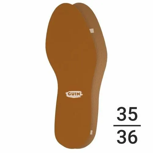Стельки из натуральной кожи с покрытием Soft-touch GUIN коричневый 35-36 (не красят носки)