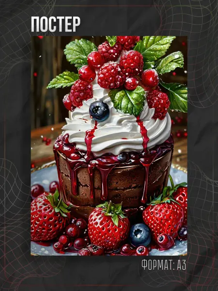 Store ST Постер на кухню "Десерт, кекс" А3