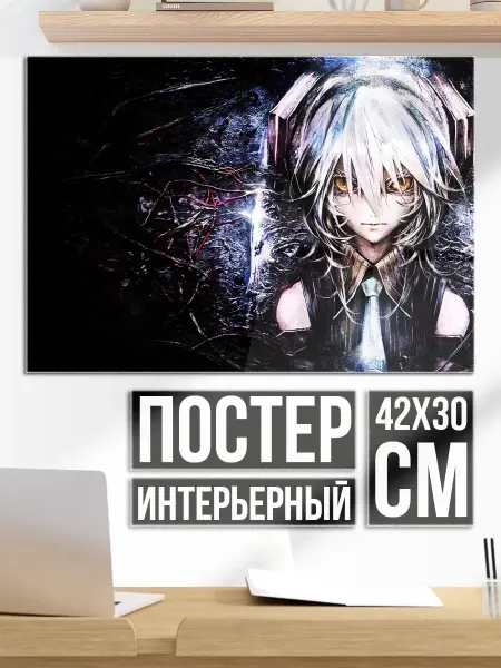 Плакат постер Аниме персонаж наушники