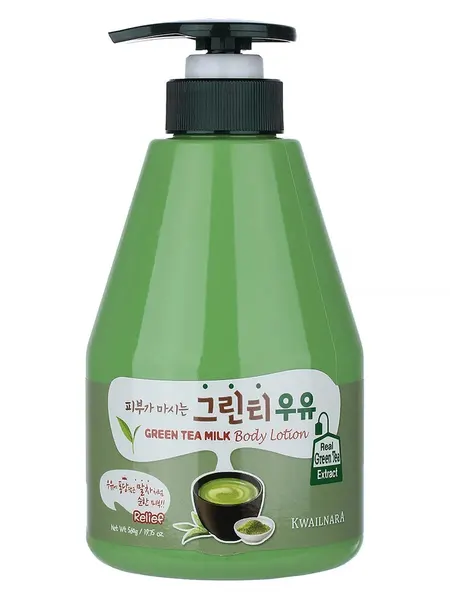Лосьон для тела Welcos Kwailnara Green Tea Body Lotion, с ароматом зеленого чая, 560 г