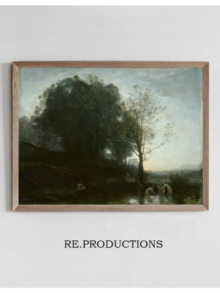 Re.productions Постер Bathing Nymphs and - Jean-Baptiste-Camille Corot