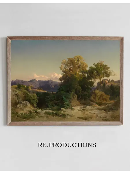 Re.productions Постер Landscape in the Roman Campagna - Arnold Böcklin