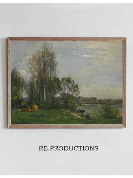 Re.productions Постер Les Bord De L’oise - Charles François Daubigny