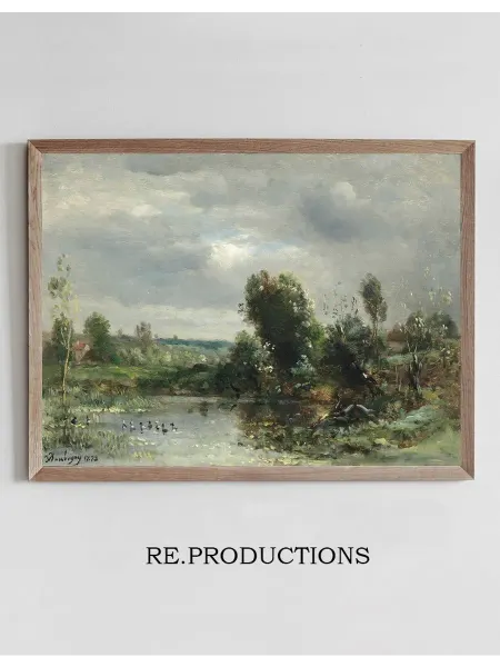 Re.productions Постер Ducklings On A Lake - Charles François Daubigny