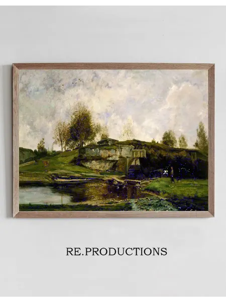 Re.productions Постер Sluice in the Optevoz - Charles François Daubigny