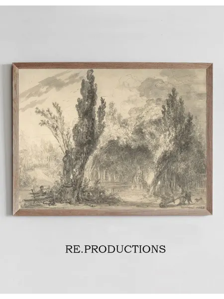 Re.productions Постер View of a Park - Jean-Honoré Fragonard