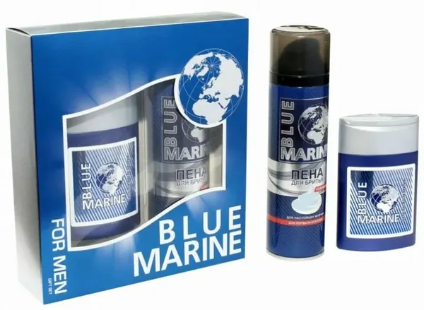Blue Marine Подарочный набор мужской, Лосьон после бритья, 100 мл + Пена для бритья, 200 мл