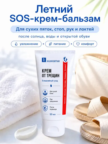 Нанопятки Крем для ног от сухости, трещин и шелушения