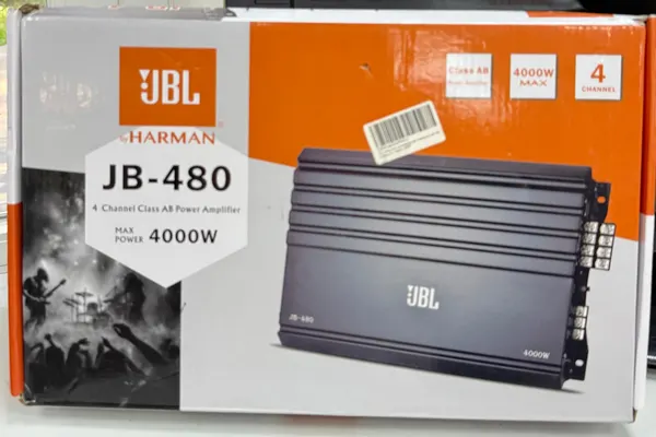 Усилитель автомобильный JBL JB480, 4 канала, 4000Вт, черный матовый