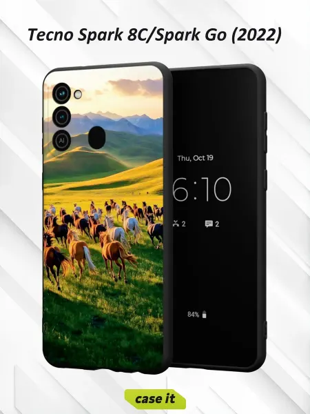 Case it Чехол на Tecno Spark 8C GO 2022с принтом Лошади