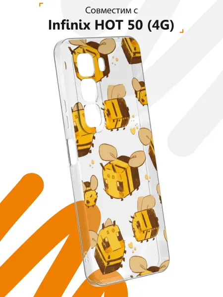 Мобилиус Чехол на Infinix HOT 50 (4G) с принтом Маинкрафт