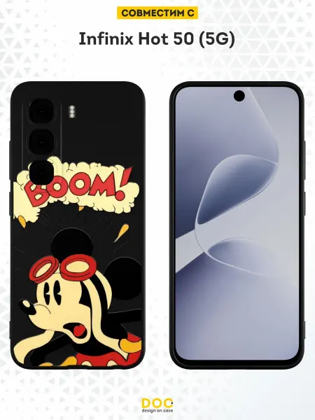 DesignOnCase Чехол на Infinix Hot 50 (5G) с принтом Микки Маус