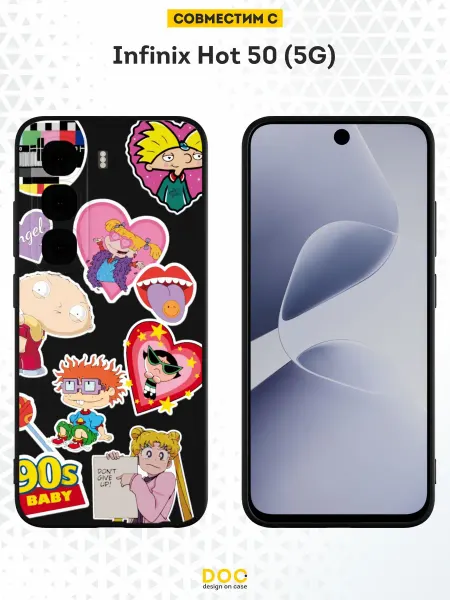 DesignOnCase Чехол на Infinix Hot 50 (5G) с принтом Мультики