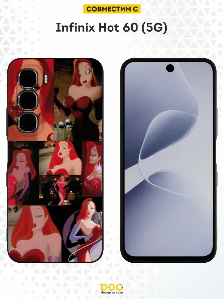 DesignOnCase Чехол на Infinix Hot 60 (5G) с принтом Джессика Рэббит