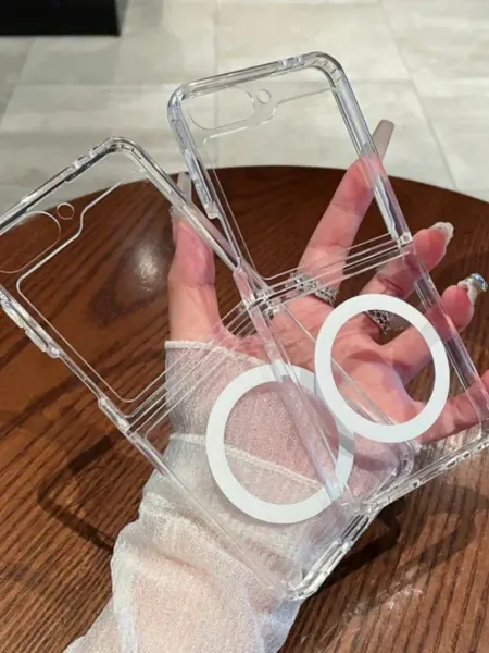 Прозрачный чехол с магнитным кольцом для Samsung Z Flip 6