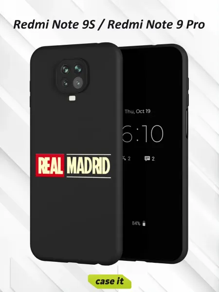 Case it Чехол на Redmi Note 9S и 9 Proс принтом Real Madrid FK