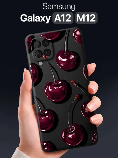 SCDesign Чехол на Samsung Galaxy A12 и M12 с вишней