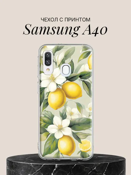 Samsung Чехол на A40 с принтом Лимонный сад