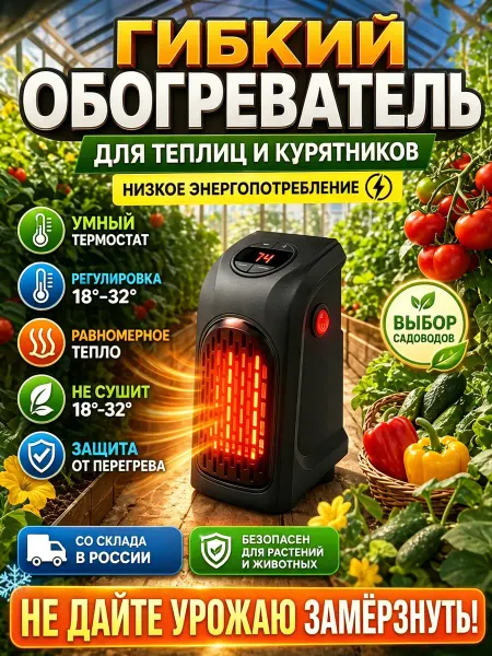 Обогреватель для теплицы с терморегулятором