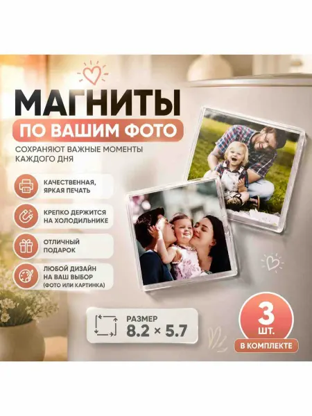 Магниты с вашим фото или картинкой