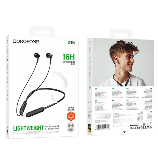 Наушники беспроводные BOROFONE BE70 Light, bluetooth V5.4, 16Hr (Черный)