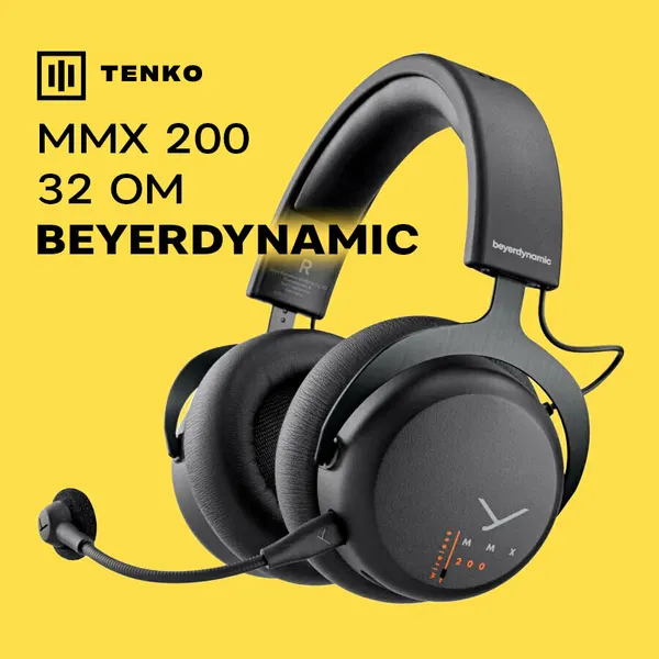 Закрытая беспроводная игровая гарнитура Beyerdynamic MMX 200 превосходным звучанием для всех игровых устройств, черный, 1 шт.