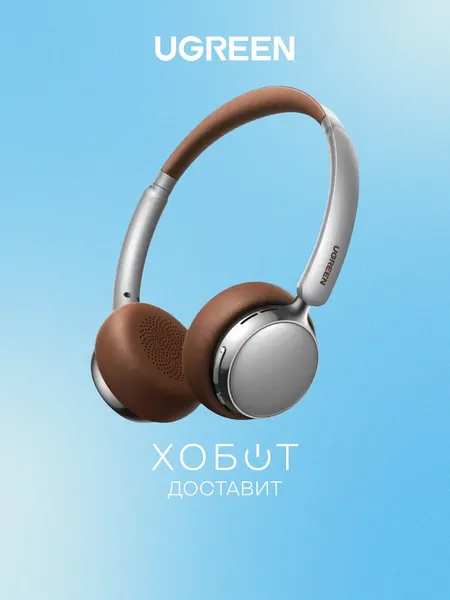 Наушники Ugreen HP207 Studio Plus серебристо-коричневый (75629)
