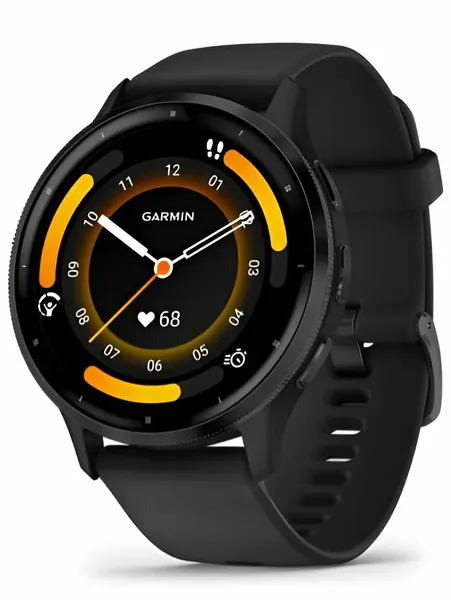 Умные часы Garmin Venu 3 45mm Slate Stainless Steel Bezel with Black Case and Silicone Band (010-02784-51)