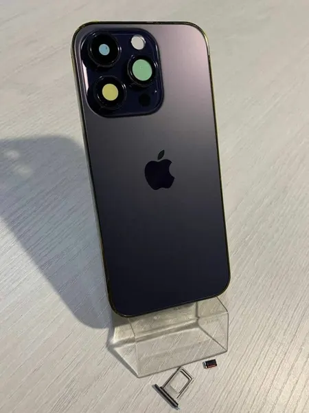 Корпус IPhone 14 Pro фиолетовый (Deep Purple), комплект кнопок, сим-лоток