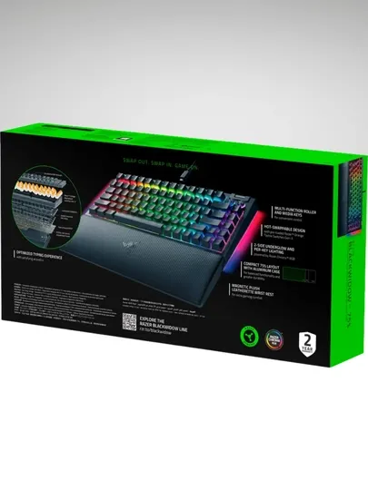 Механическая клавиатура Razer BlackWidow V4 75%, Hot-swap, RGB, Gasket Mount, Orange