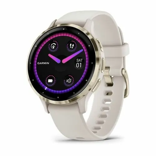 Часы Garmin VENU 3S цвета слоновой кости с золотистым безелем