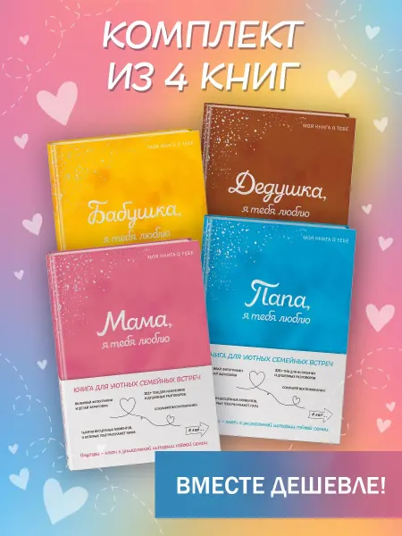 Эксмо Комплект из 4 книг. Моя книга о тебе (Мама, Папа,)