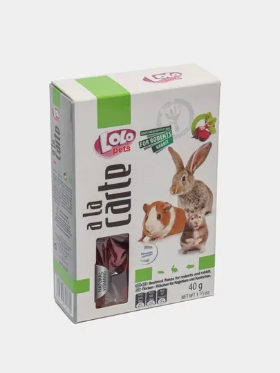 Свекольные хлопья для грызунов и кроликов Lolo Pets, 40 г