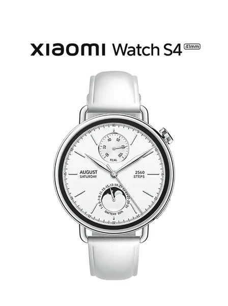 Умные часы Xiaomi Watch S4, 41 мм, с мониторингом сна, сердечного ритма, кислорода в крови, белые