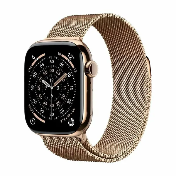 Apple Watch S11 42mm Gold Titanium Case with Gold Milanese Loop