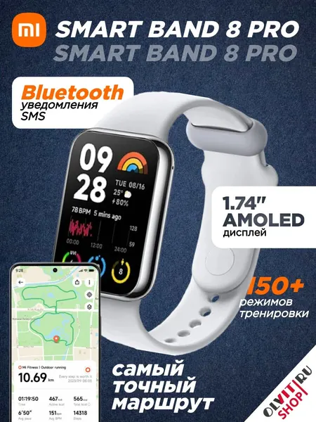 Фитнес-браслет Xiaomi Smart Band 8 Pro BHR8007GL, серый