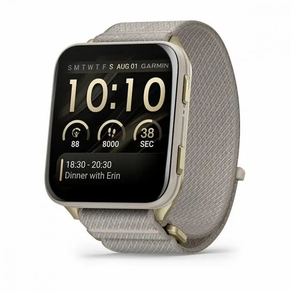 Умные часы Garmin Venu X1 Soft Gold Titanium with French Gray Nylon