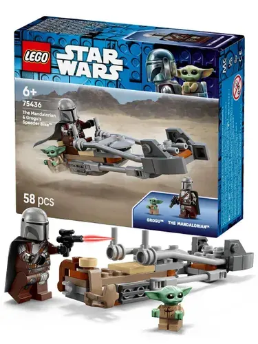 LEGO Конструктор Star Wars 75436 Мандалорец и спидербайк Грогу