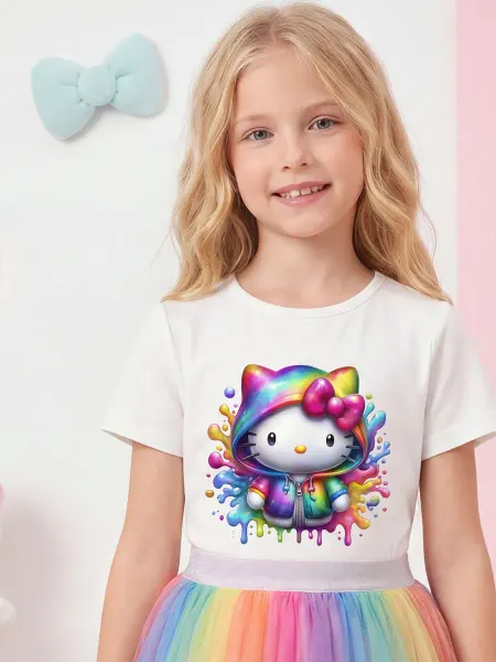 Hype merch. Футболка детская с принтом Hello Kitty y2k