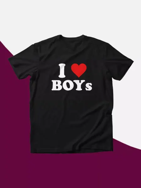 КОМБО Футболка с принтом на груди I love Boys