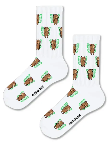 MySocks Смешные носки с принтом Капибары-Бабочки Мем