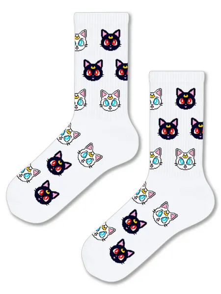 Pattern Socks Носки с принтом Аниме Котики Сейлор Мун