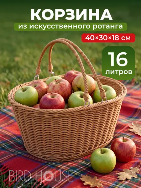 Birdhouse Плетеная корзина пасхальная с ручками