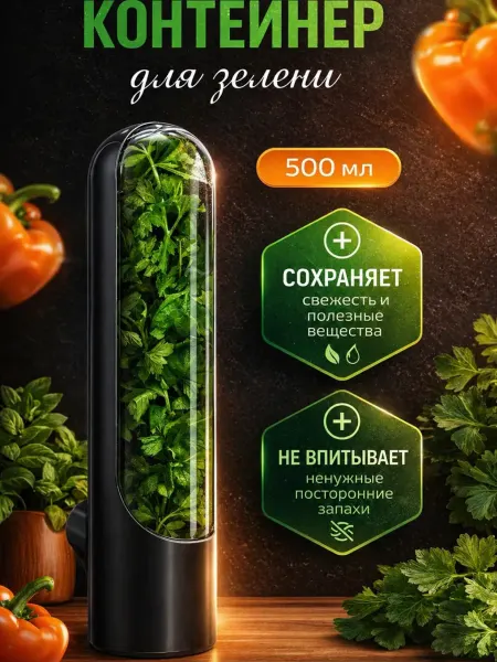 Контейнер для хранения зелени в холодильнике
