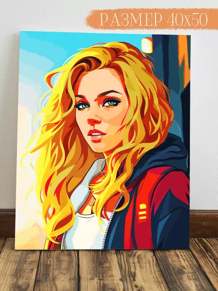 Интерьерная картина Аниме Картина на стену Девушка-арт 50x40