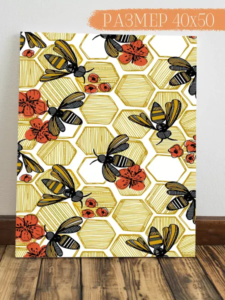 Интерьерная картина Аниме Картина Пчелы 50x40