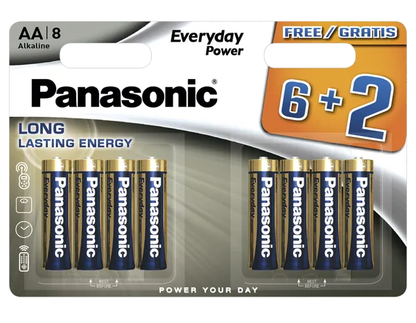 Батарейки Panasonic Everyday Power AA щелочные 8 шт